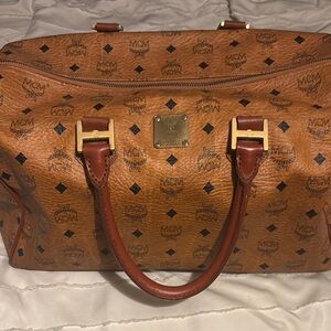 MCM Cognac Visetos Weekender Bag